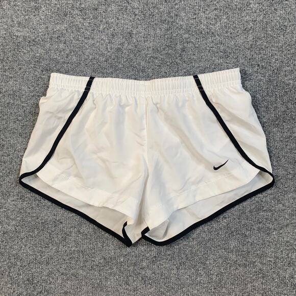 Nike Shorts Girls S White Black Dri Fit Sprinter Brief Lined Quick Dry Running - Picture 2 of 12